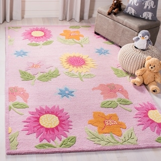 SAFAVIEH Handmade Kids Quartina Floral Wool Rug