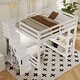 preview thumbnail 16 of 22, Twin/Full Size Loft Bed with White LED Light, Storage Bed Frame with Staircase, Open Wardrobe and Shelves