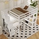 preview thumbnail 20 of 30, Wooden Loft Bed Frame with 4-tier Storage Shelf, Small Wardrobe, White LED Light and Storage Staircase, Space Saving Storage Bed