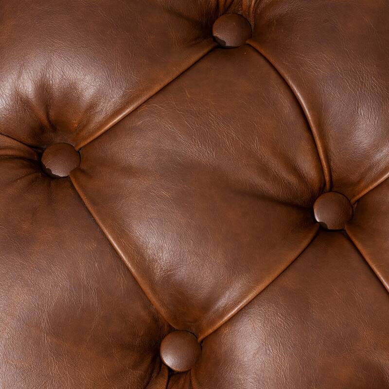 Wooden Upholstered Transitional Tufted Ottoman Bench