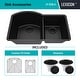 preview thumbnail 13 of 11, Lexicon Platinum Quartz 32 Inch 70/30 Double Bowl Kitchen Sink with Bottom Grids and Strainers and Disposal Flange