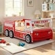 preview thumbnail 1 of 7, Little Heroes Fire Truck Bed,Twin Size Red
