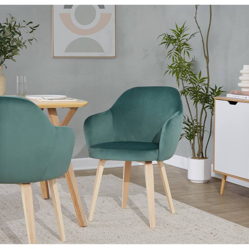 Porch & Den Beckett Dining Chair with Bent Wood Legs (Set of 2)