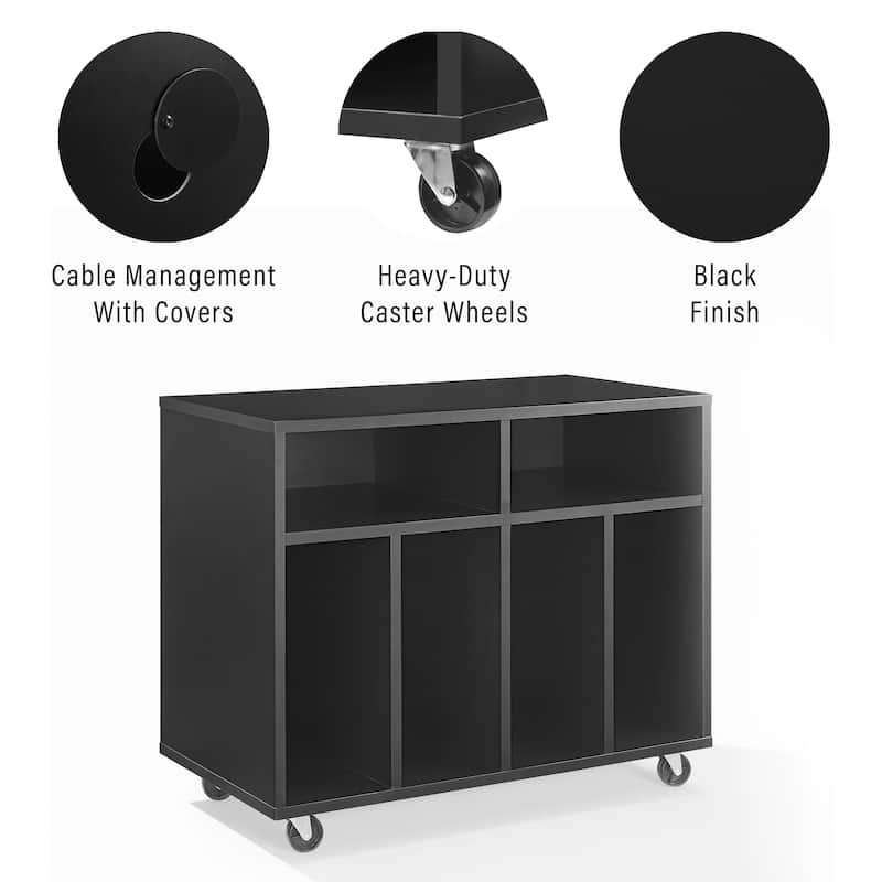 Crosley Carlo Rolling Record Storage Console