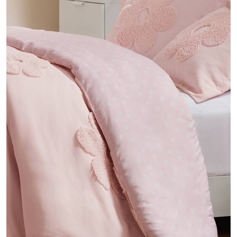 Intelligent Design Kids Gracie Floral Reversible Tufted Chenille Duvet Cover Set