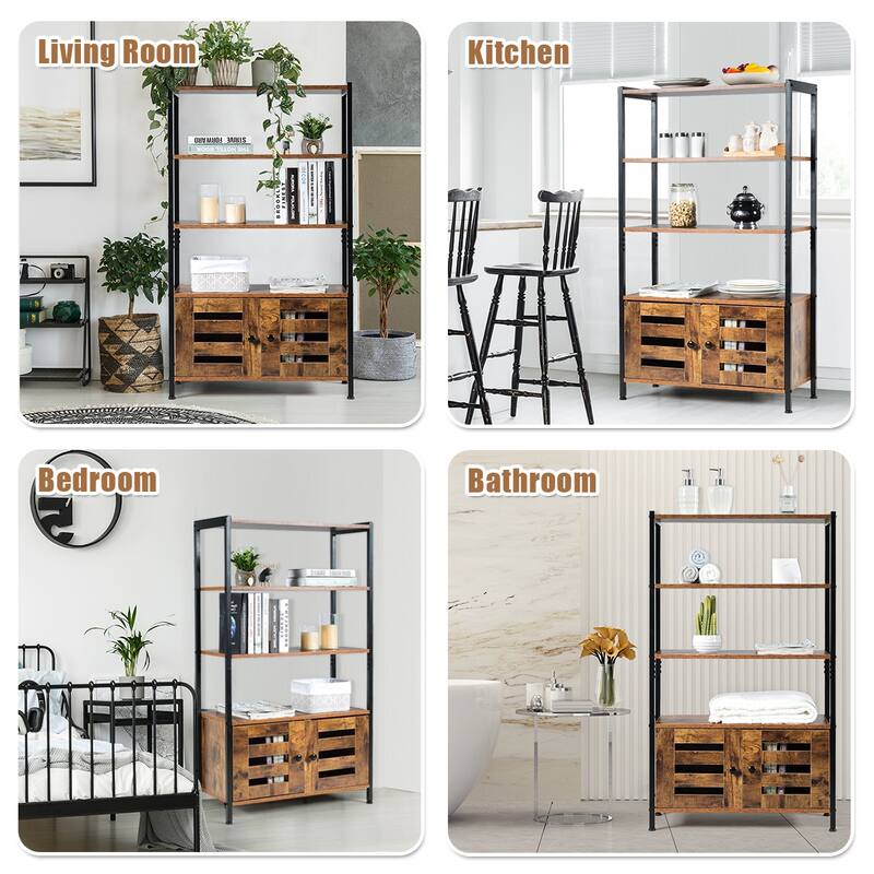 Costway Industrial Storage Cabinet Bookshelf Bookcase Bathroom Floor - See Details