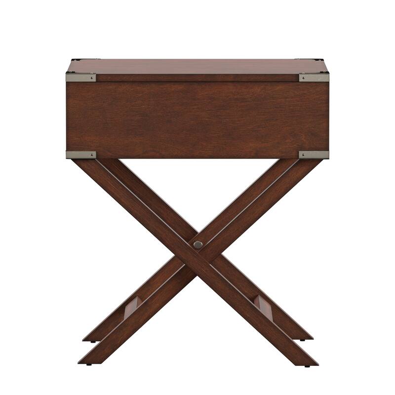 Kenton X Base Wood Accent Campaign Table by iNSPIRE Q Bold