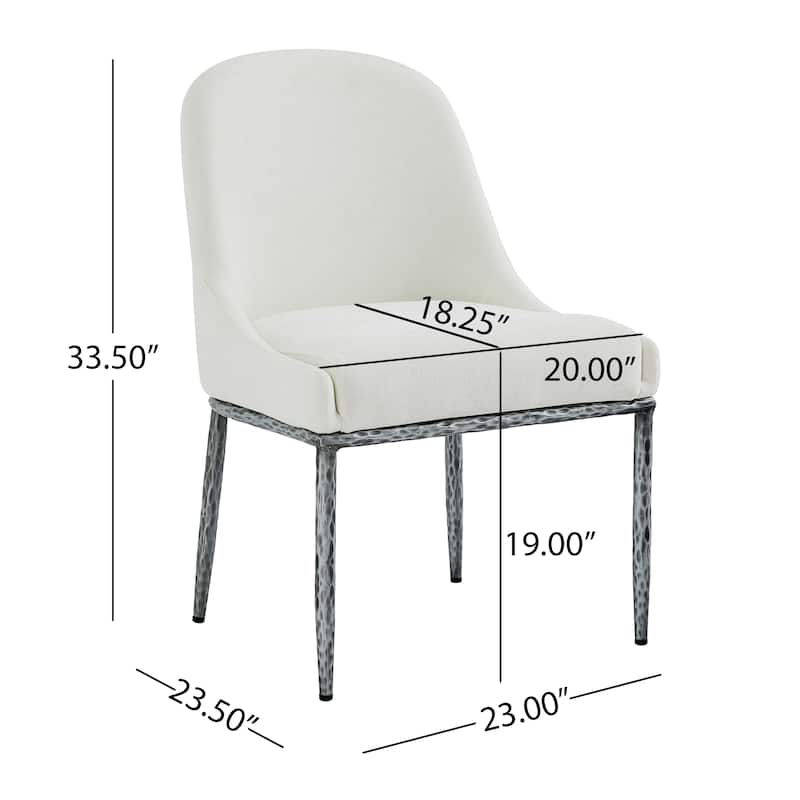 Christopher Knight Home - Ameson Modern Upholstered Dining Chairs with Hammered Metal Legs & Padded Seat, Set of 2 - Set of 2