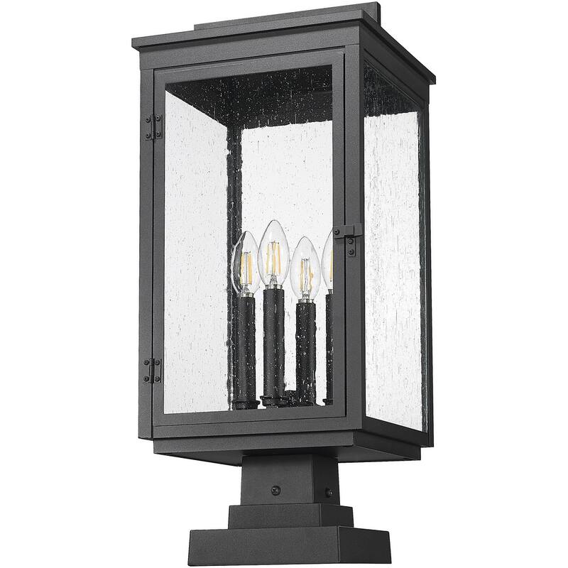 Z-Lite 5019PHBS-SQPM Hartwell 4 Light 24" Tall Post Light with Seedy
