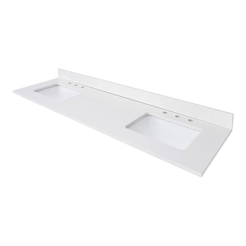 Avanity Quartz Vanity Top with Rectangular Undermount Sinks