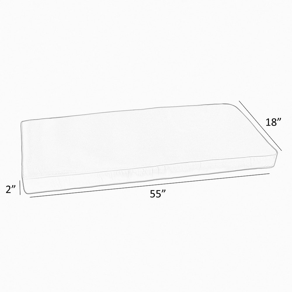 Sorra Home Sunbrella Canvas Indoor/Outdoor Corded Bench Cushion