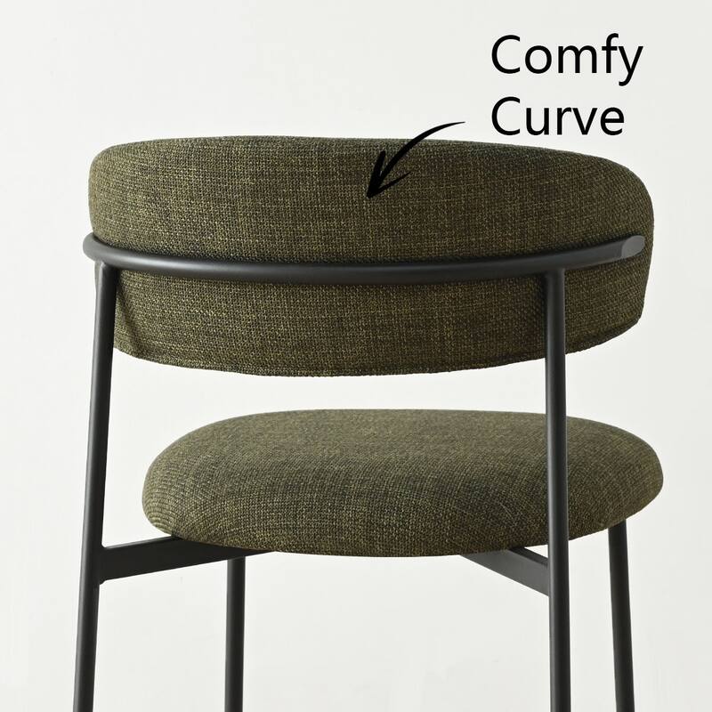 Upholstered Dining Chair With Metal Legs (Set of 2)