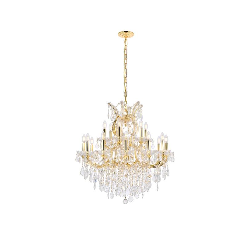 Fleur Illumination Collection Chandelier D:30in H:28in Lt:19 Gold Finish - royal cut crystals/Gold