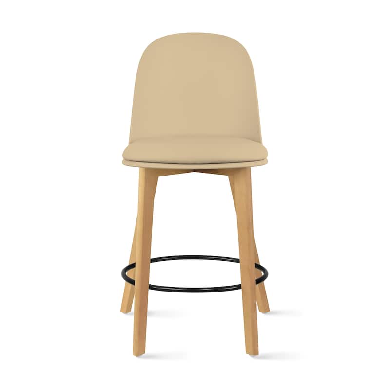Set of 2 Designer Eiffel Chairs Counter Stools With Backs Side Molded Shell Kitchen Office Dining Dowel Bar Patio