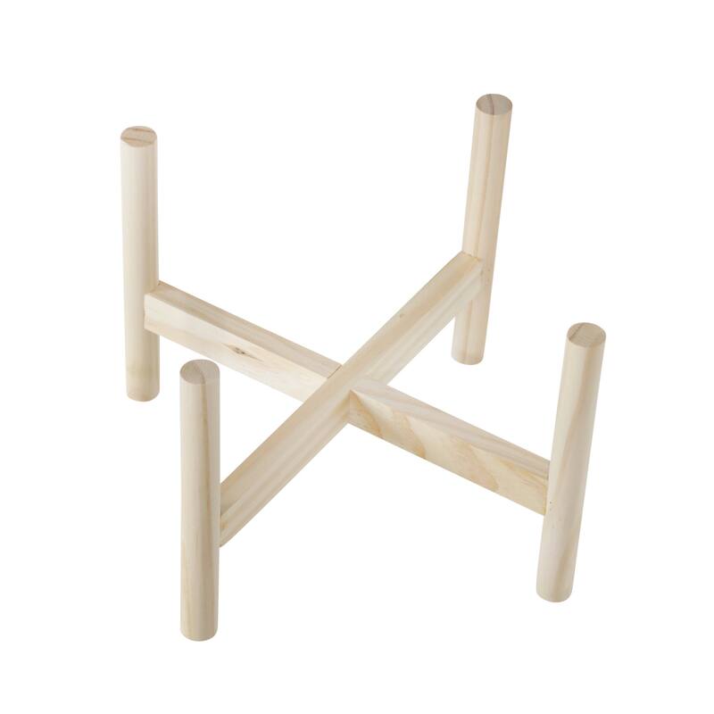 Sagebrook Home Ceramic Planter on Pine Wood Stand - Enhance Your Living Space - Garden Chic Decor