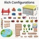 preview thumbnail 6 of 7, Tiny Land® 110-Piece Wooden Train Set with Folding Storage Box