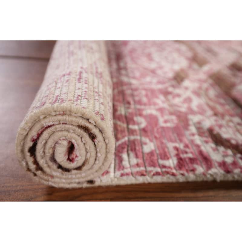 Abstract Indian Modern Accent Rug Handmade Wool Carpet - 2'8" x 4'9"