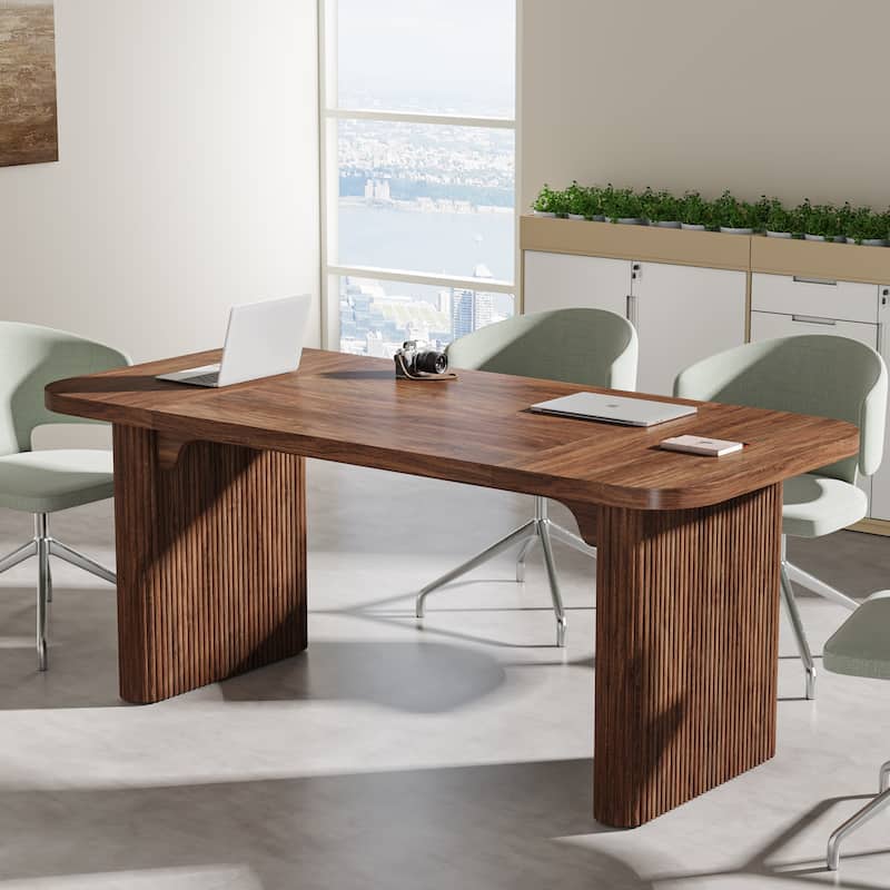 5FT Wood Rectangular Conference Meeting Table Office Executive Desk - Brown