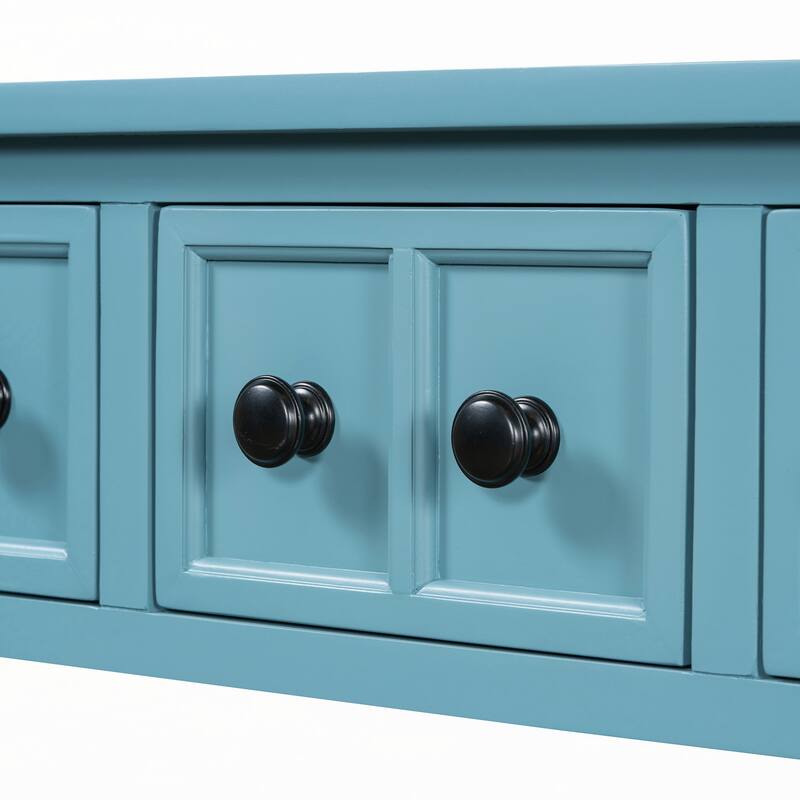 Rustic Entryway Console Table(Turquoise Green)