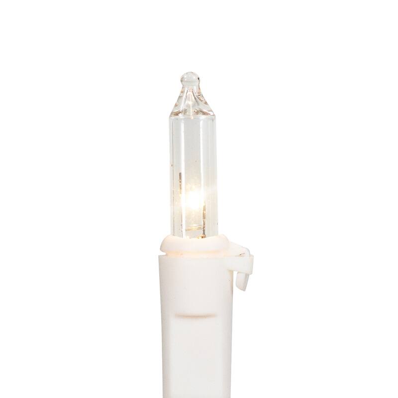 Mini Christmas Light Set - Red and Clear - 7' White Wire - 35ct