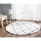 preview thumbnail 31 of 62, SAFAVIEH Handmade Barcelona Shag Attie Polyester Rug 5' Round - Ivory/Silver - Round