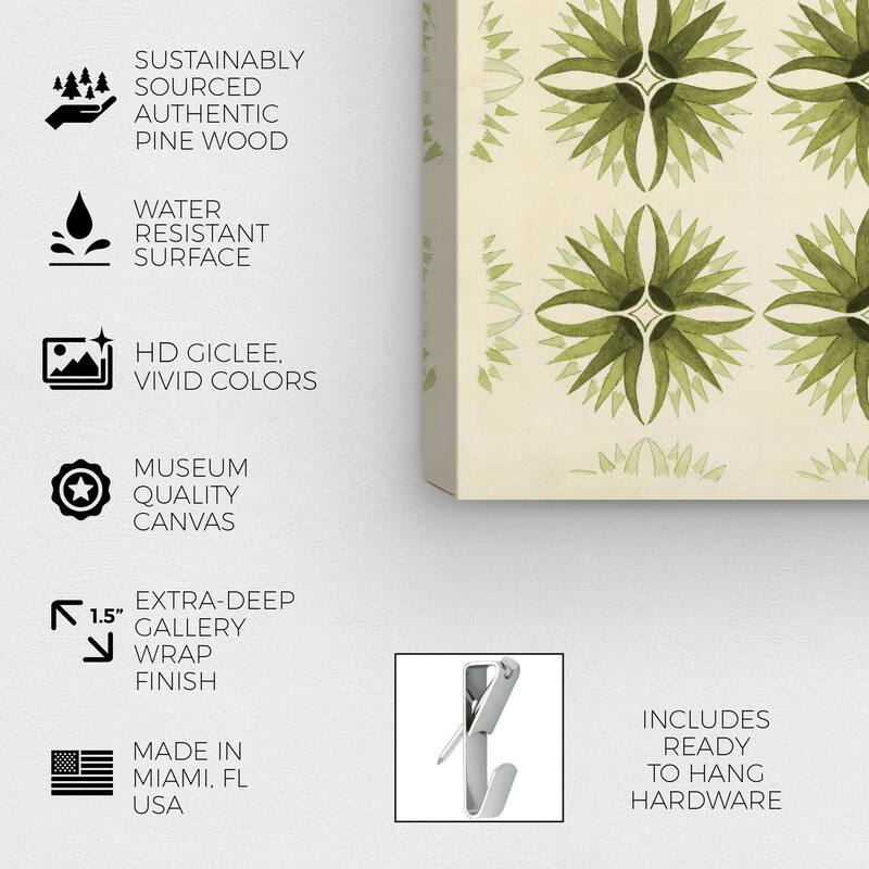 Wynwood Studio Canvas Abstract Floor Covering Olive White and Cream White Traditional Wall Art Canvas Print