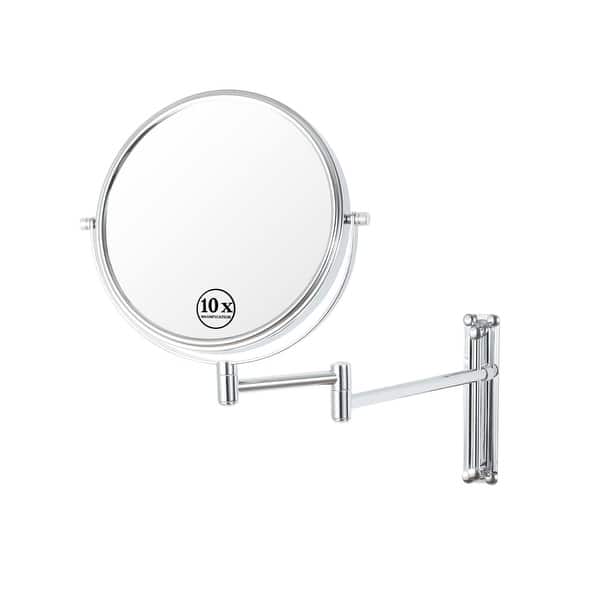 slide 2 of 22, 8 inch Double-Sided Framed Wall Mounted Magnifying Bathroom Mirror Chrome