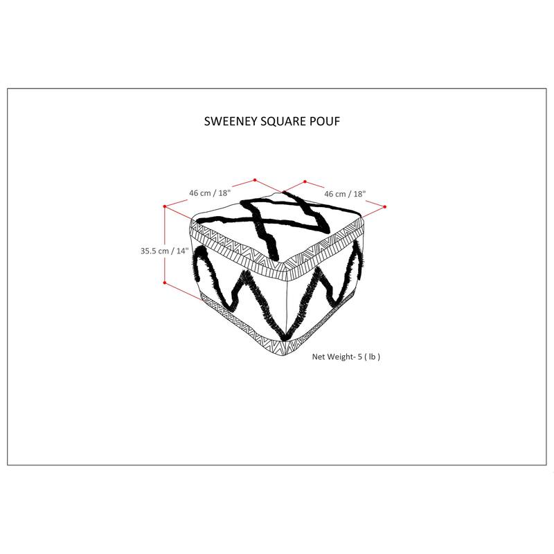 WYNDENHALL Tasneem Boho Square Pouf