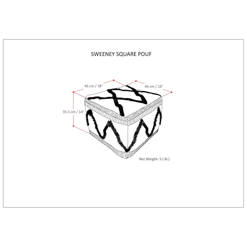 WYNDENHALL Tasneem Boho Square Pouf