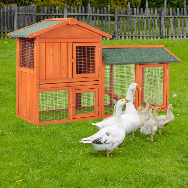 61" Fir Wood Outdoor Garden Cage with Lightweight Strong Wire Panels for Small Animal