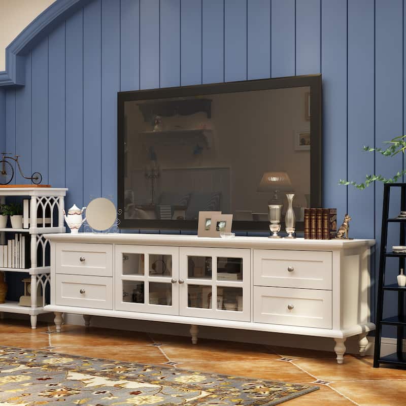Cabinet Set with Tempered GlassStorage & TV Stand Combo Organization - SideCabinet+TVStand