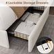 preview thumbnail 5 of 16, Boucle Bed Frame with Storage Headboard, Upholstered Platform Low Profile Bed Frame with 4 Storage Drawers