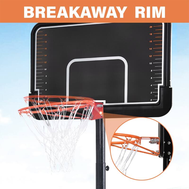 Portable 6.6-10ft Height Adjustable Basketball Hoop and Goal with Vertical Jump Measurement