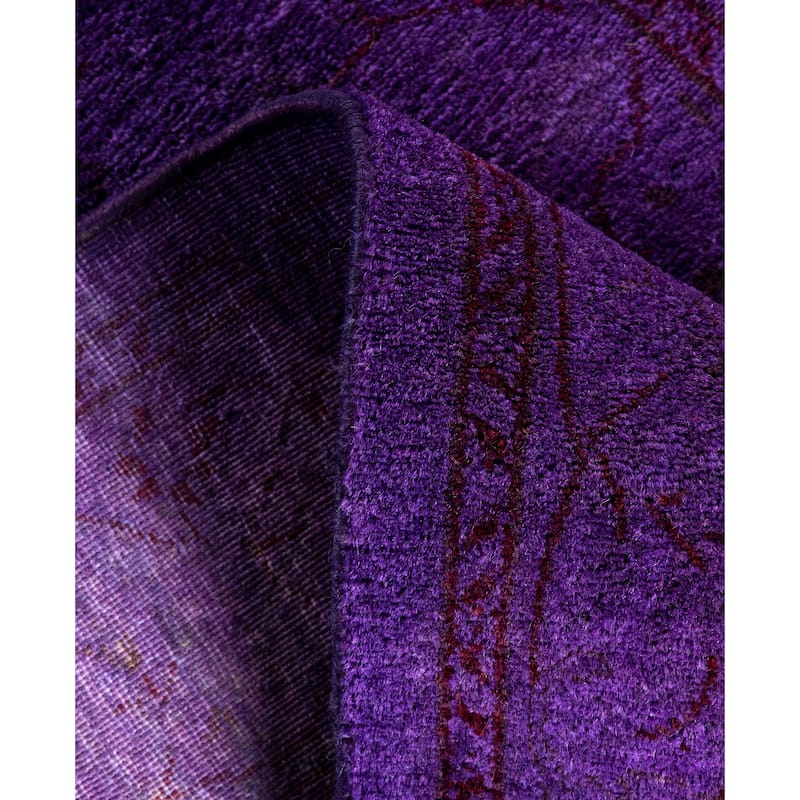 Overdyed One-of-a-Kind Hand-Knotted Area Rug - Purple - 2' 8" x 4' 4"