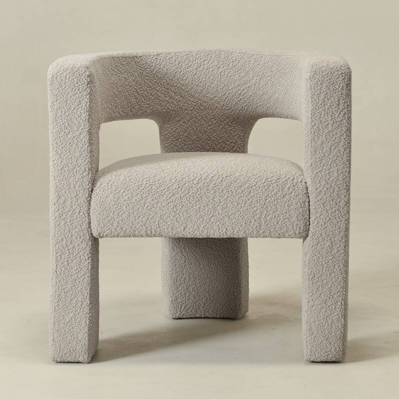 KINWELL 28" Wide Boucle Upholstered Square Armchair
