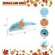 preview thumbnail 2 of 4, DolliBu Super Soft Large Dolphin Stuffed Animal with Pumpkin Decor - 18 inches