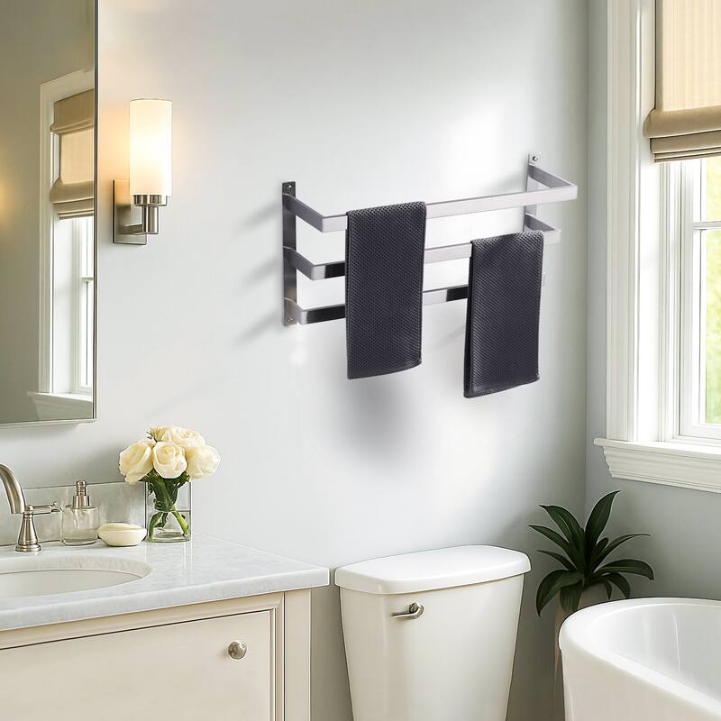 WOWOW Modern Wall-Mounted Stainless Steel Tiered Three-Tier Towel Rack