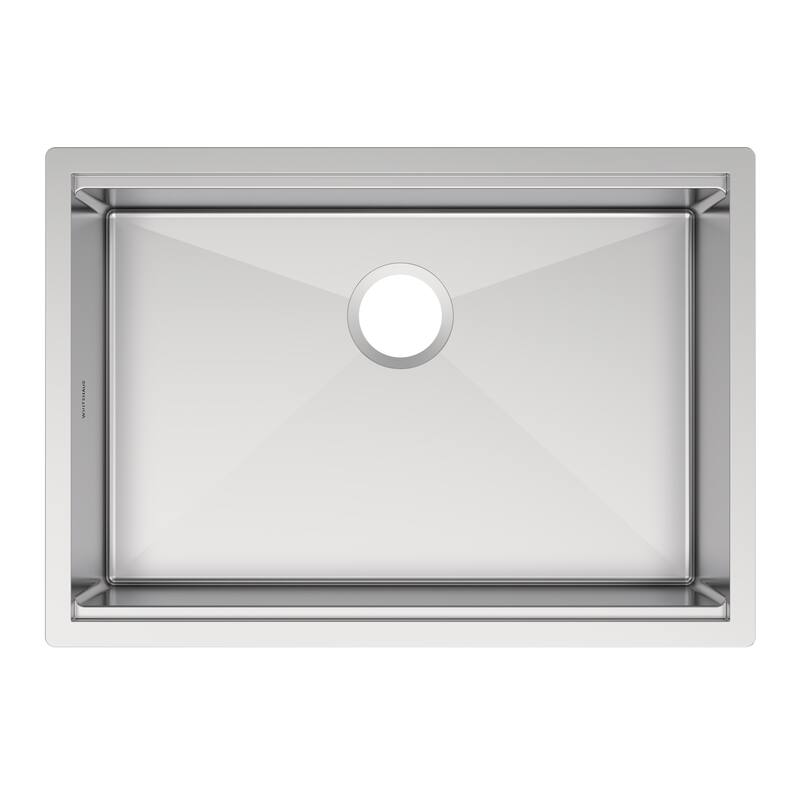 Whitehaus Undermount Single Bowl 16 Gauge Brushed Stainless Steel Workstation Sink With Accessories