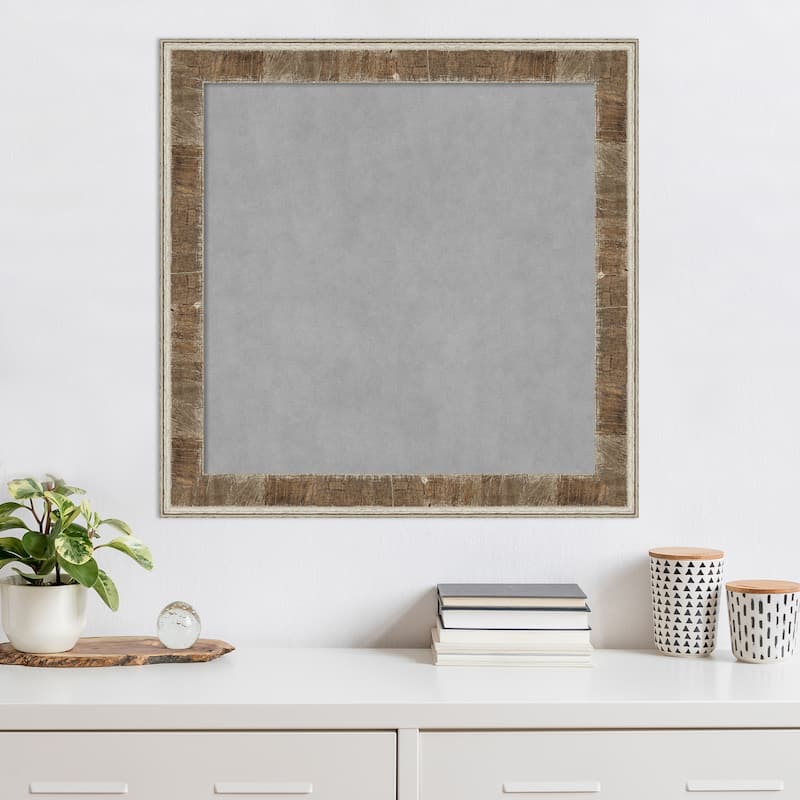 Amanti Art Farmhouse Brown Narrow Framed Magnetic Board