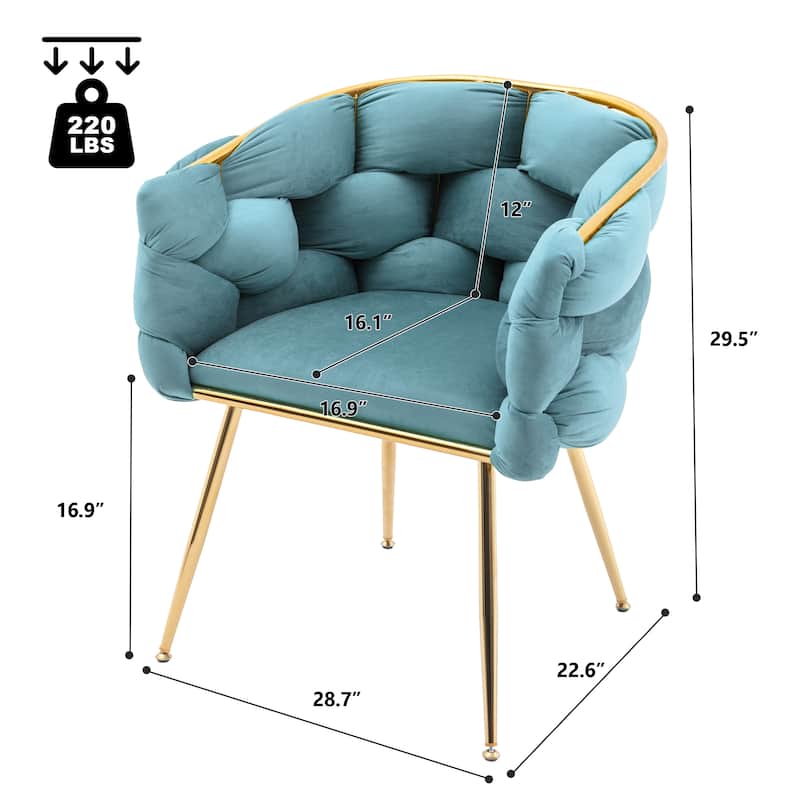 Modern Velvet Dining Chair with Metal Legs