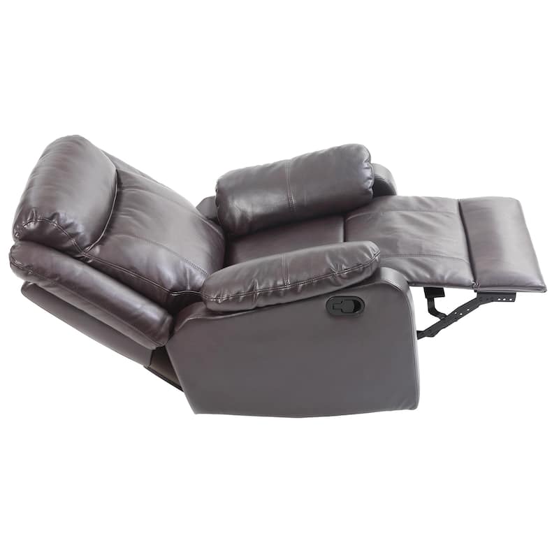 Upholstered Reclining Accent Chair with Padded Arms - 40" - Dark Brown