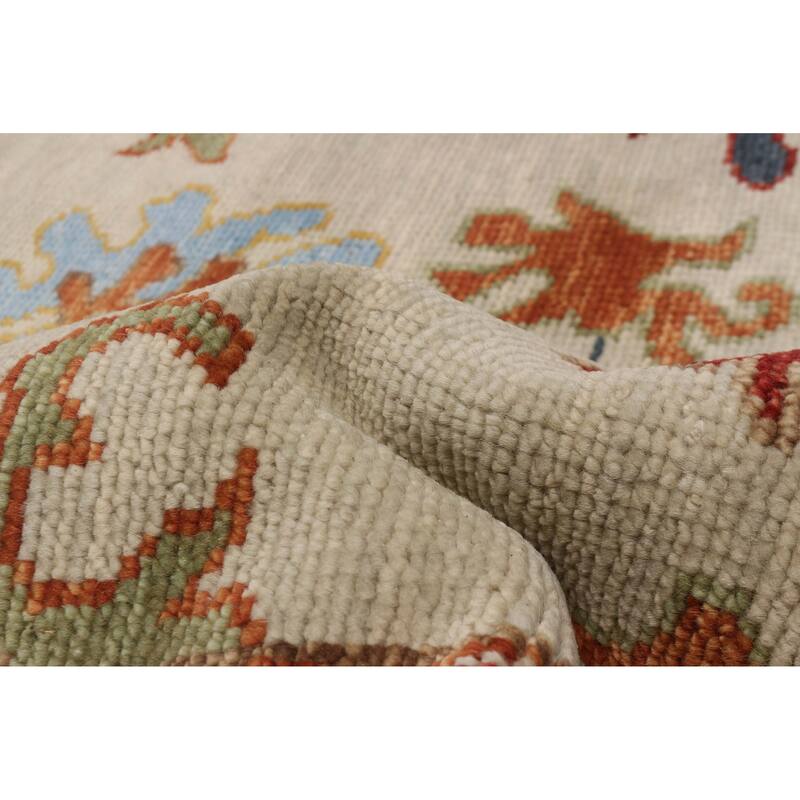 ECARPETGALLERY Hand-knotted Modern Oushak Light Khaki Wool Rug - 8'0 x 10'0