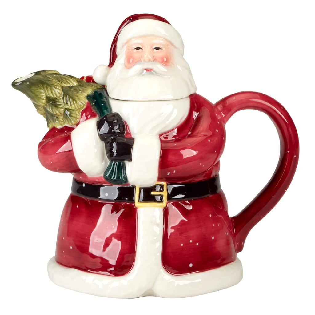 Certified International Santa's Secret 3-D Teapot - 7" x 5.125" x 7"