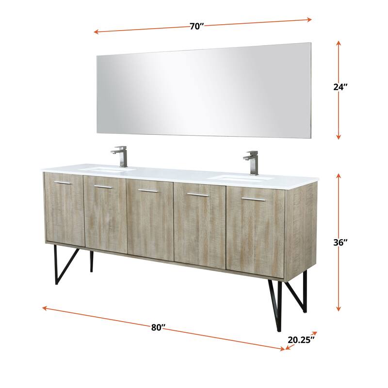 Lancy 24 in W x 20 in D Rustic Acacia Bath Vanity, Cultured Marble Top and 18 in Mirror