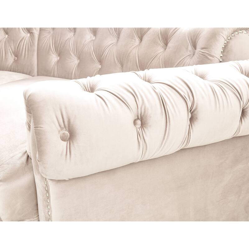 138.6" Velvet curved sofa Symmetrical Modular Sectional