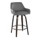 Option Grey Faux Leather/Walnut Glazed/Black Metal
