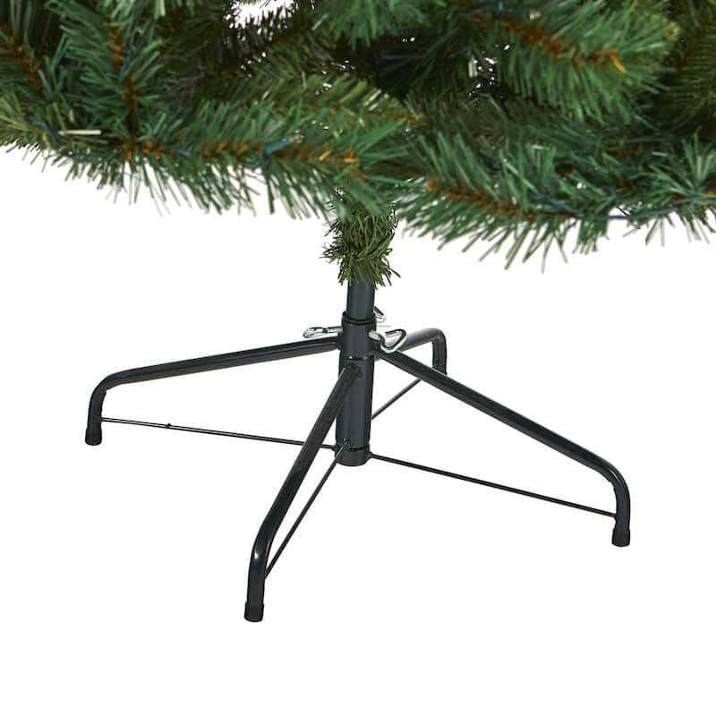 6Ft Artificial Christmas Tree with Lights - Rocky Mountain Pine Holiday Decor - Green - 72