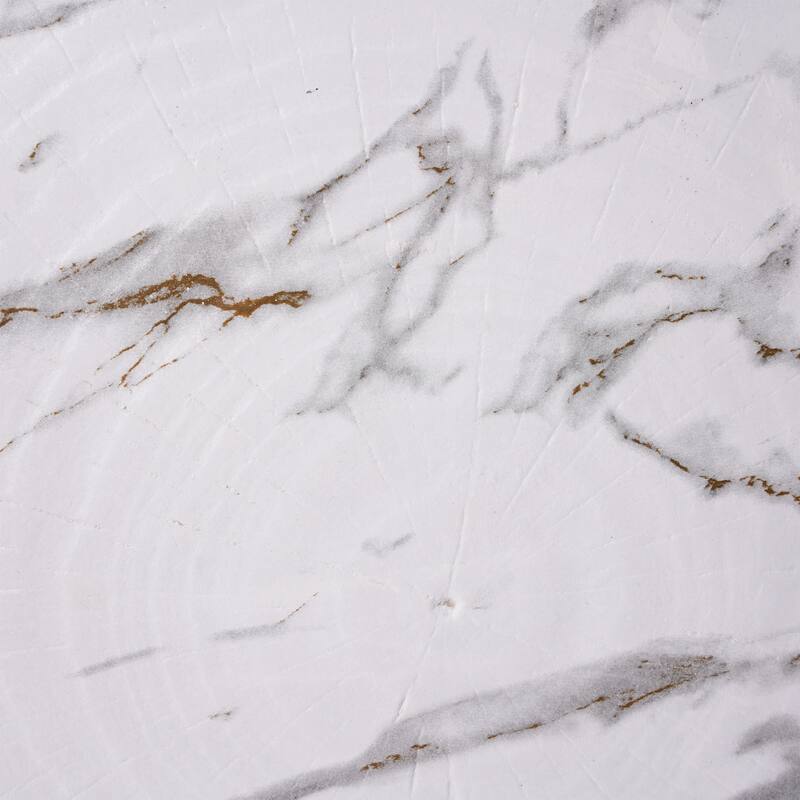 Christopher Knight Home - Modern Indoor/Outdoor 18.5"H Geometric Faux Marble MgO Accent Side Table with Sculptural Fluted Design