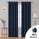 preview thumbnail 42 of 72, Deconovo Solid 52 Width Curtains Panel Pair(2 Panel) 52x108 Inch - Navy Blue