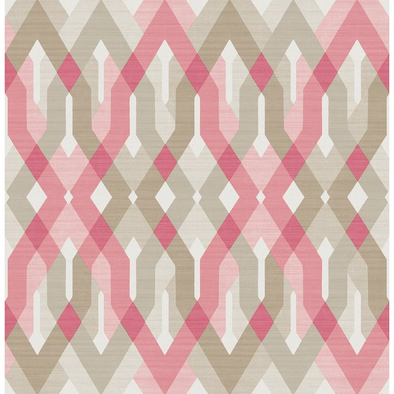 A-Street Prints Harbour Pink Geometric Wallpaper